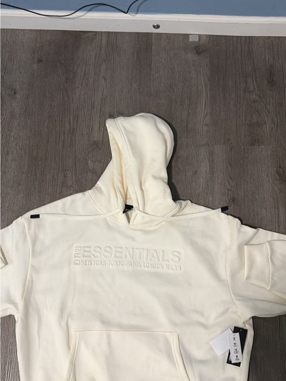 Essentials Men's Cream Raised-Logo Hoodie